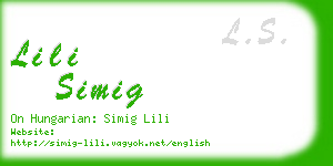 lili simig business card